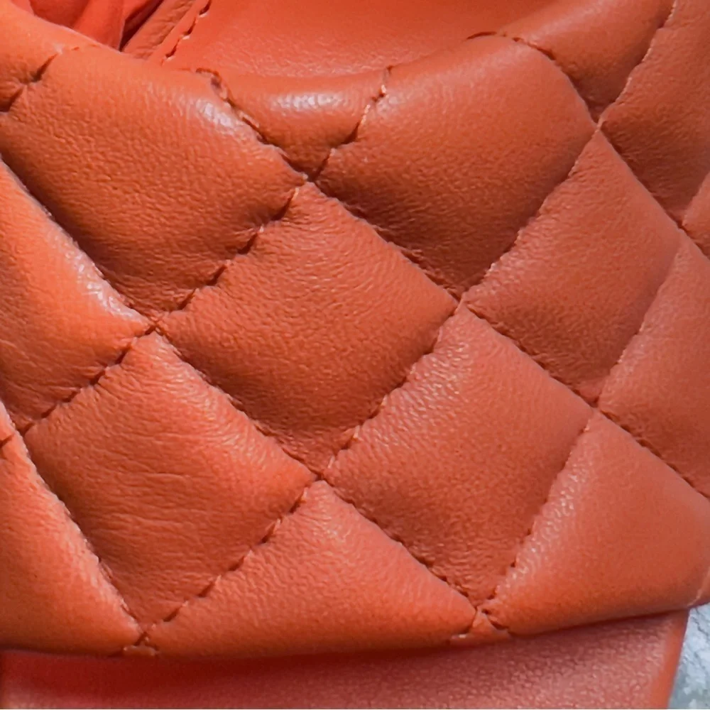 Vince Camuto Women's Orange Quilted Slide Sandals 4 Inch Heel Size 7